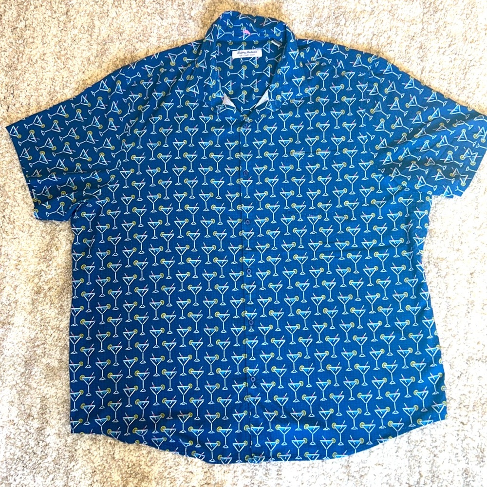 Tommy Bahama Island Zone martini camp shirt 3XLT EUC